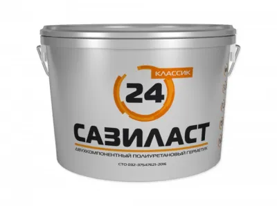 Сазиласт 24 Классик, полиуретановый двухкомпонентный герметик для швов, белый, ведро 16.5 кг